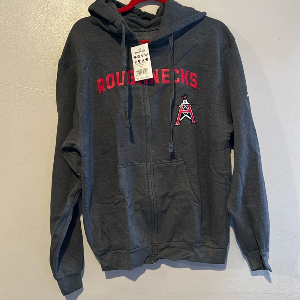 XFL Roughnecks zip up hoodie size Medium NWT - Picture 1 of 7